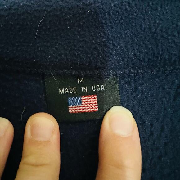 Vintage USA Olympics 90s Dark Blue Zip Up Front Fleece Jacket Size Medium - Picture 7 of 7